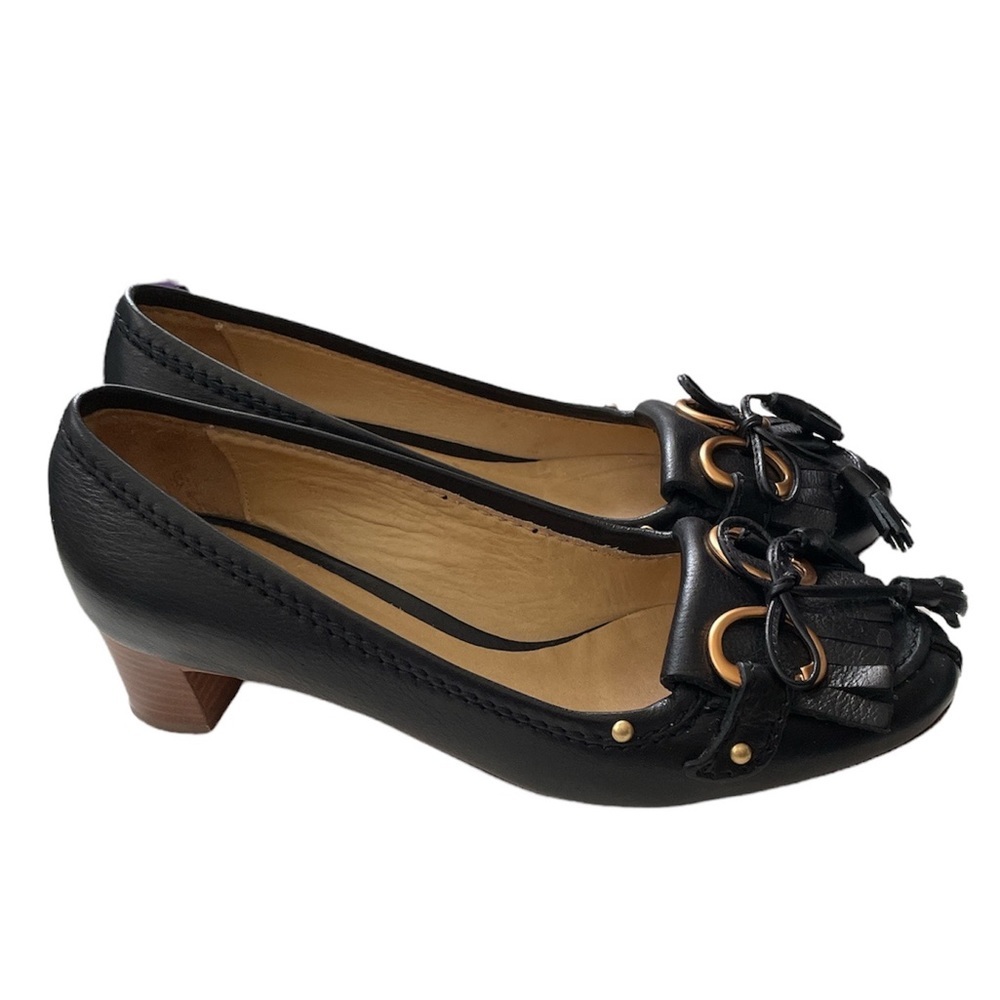 Fabio Rusconi Black Moccasin Heels size 7.5 - Picture 2 of 9